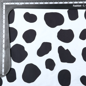 Black And White Animal Pattern Digital Print Japan Satin Fabric