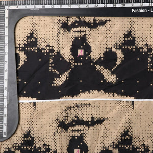 Beige And Black Snake Pattern Digital Print Japan Satin Fabric