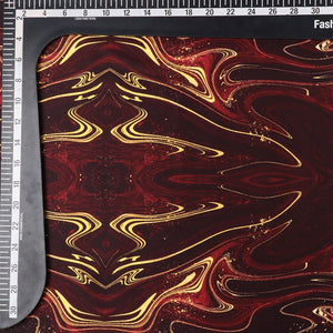 Red And Black Tie & Dye Pattern Digital Print Japan Satin Fabric