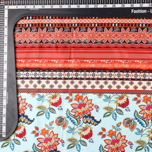 Multi Color Gamthi Pattern Digital Print Japan Satin Fabric