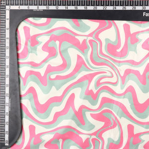 Pink And Grey Tie & Dye Pattern Digital Print Japan Satin Fabric