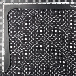 Black And White Geometric Pattern Digital Print Japan Satin Fabric