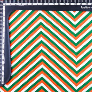 Tricolor Chevron Pattern Digital Print Japan Satin Fabric