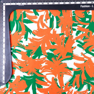 Tricolor Floral Pattern Digital Print Japan Satin Fabric