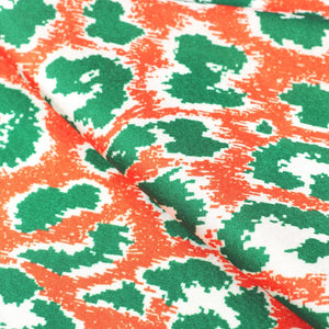 Tricolor Animal Pattern Digital Print Japan Satin Fabric