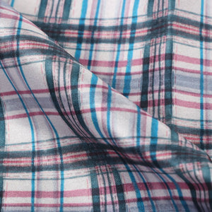 Multi Color Checks Pattern Digital Print Japan Satin Fabric