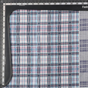 Multi Color Checks Pattern Digital Print Japan Satin Fabric