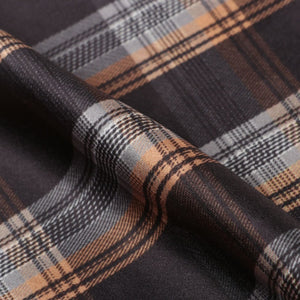 Black And Beige Checks Pattern Digital Print Japan Satin Fabric