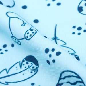 Blue And Sky Blue Kids Pattern Digital Print Lycra Fabric