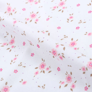 White And Pink Floral Pattern Digital Print Crepe Fabric