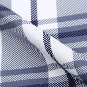 Greyish Blue And White Checks Pattern Digital Print Crepe Fabric