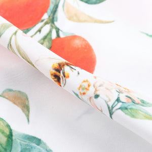 White And Red Fruit Pattern Digital Print Crepe Fabric