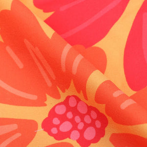 Red And Orange Floral Pattern Digital Print Crepe Fabric (Bulk)