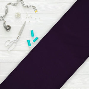 Dark Purple Plain Dyed Micro Crepe Fabric