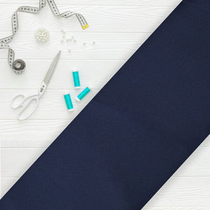 Navy Blue Plain Dyed Micro Crepe Fabric