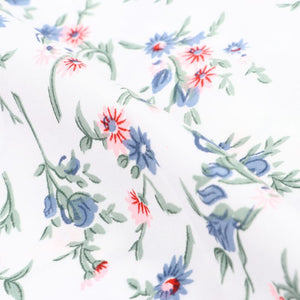 White And Lavender Floral Pattern Digital Print Crepe Fabric