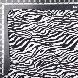 Black And White Animal Pattern Digital Print Crepe Fabric