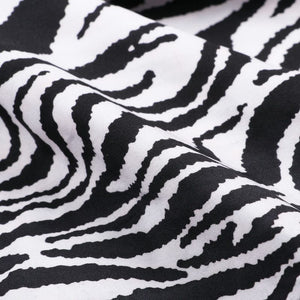 Black And White Animal Pattern Digital Print Crepe Fabric