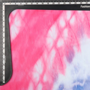 Blue And Pink Tie & Dye Pattern Digital Printed Fabric