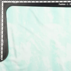 Mint Green And White Tie & Dye Pattern Digital Printed Fabric