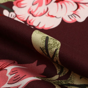 Maroon And Red Floral Pattern Digital Print Rayon Fabric