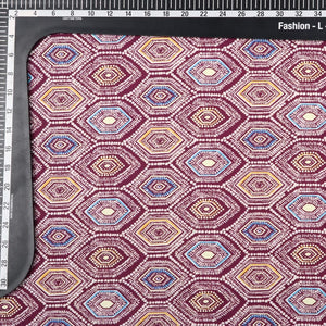 Grape And White Traditional Pattern Digital Print Rayon Fabric