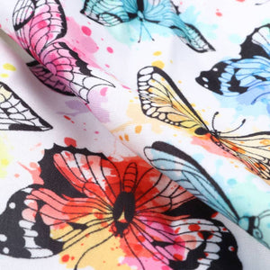 Multi Color Butterfly Pattern Digital Print Rayon Fabric