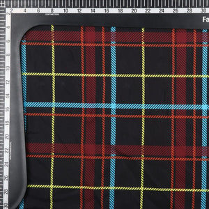 Multi Color Plaid Checks Pattern Digital Print Rayon Fabric