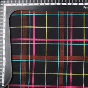 Multi Color Plaid Checks Pattern Digital Print Rayon Fabric