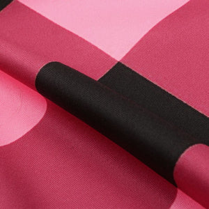 Dark Pink And Black Checks Pattern Digital Print Rayon Fabric