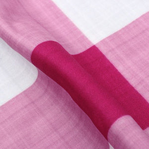 Dark Pink And White Checks Pattern Digital Print Rayon Fabric