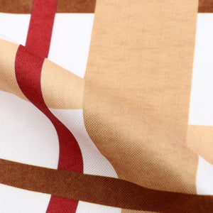 Beige And White Checks Pattern Digital Print Rayon Fabric