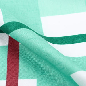 Turquoise And White Checks Pattern Digital Print Rayon Fabric