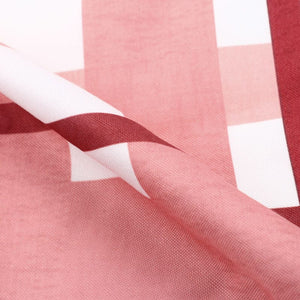 Peachy Pink And White Checks Pattern Digital Print Rayon Fabric