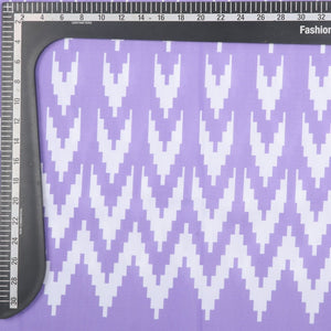 Lavender And White Ethnic Pattern Digital Print Rayon Fabric