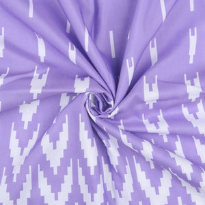 Lavender And White Ethnic Pattern Digital Print Rayon Fabric