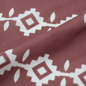 Pink And White Pasapali Pattern Digital Print Rayon Fabric.