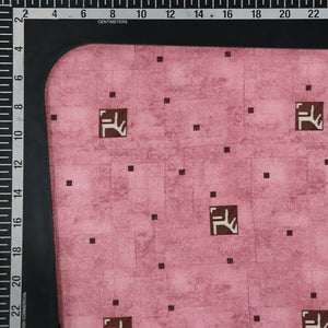 Pink And Dark Pink Small Checks Pattern Digital Print Rayon Fabric.