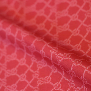 Red Knotting Pattern Digital Print Rayon Fabric.