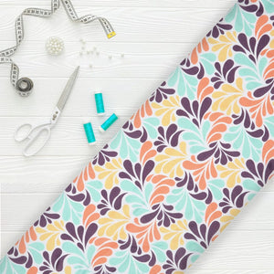 Multi Color Floral Pattern Digital Print Silk Crepe Fabric