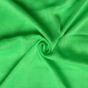 Parrot Green Plain Dyed Shimmer Chiffon Fabric