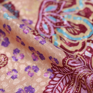 Multi Color Paisely Pattern Digital Print Satin Jacquard Fabric