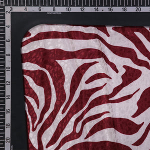 White And Red Animal Pattern Digital Print Satin Jacquard  Fabric (Bulk)