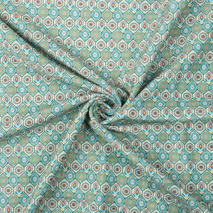 Multi Color Trellis Pattern Digital Print Velvet Fabric