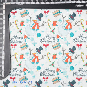 Multi Color Christmas Pattern Digital Print Velvet Fabric