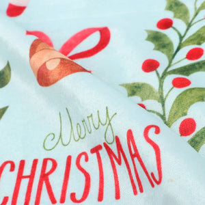 Blue And Red Christmas Pattern Digital Print Velvet Fabric