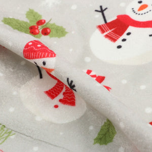 Light Grey And Red Christmas Pattern Digital Print Velvet Fabric