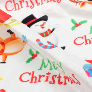 White And Red Christmas Pattern Digital Print Velvet Fabric