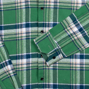 Men's Green And Blue Checks Pattern Cotton Shirt