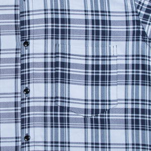 Men's Blue and White Checks Pattern Cotton Shirt